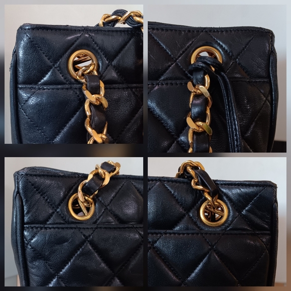 Chanel Vintage Quilted Lambskin Tote Bag 24K Gold Plated Hardware France ✨ COA - Picture 13 of 17